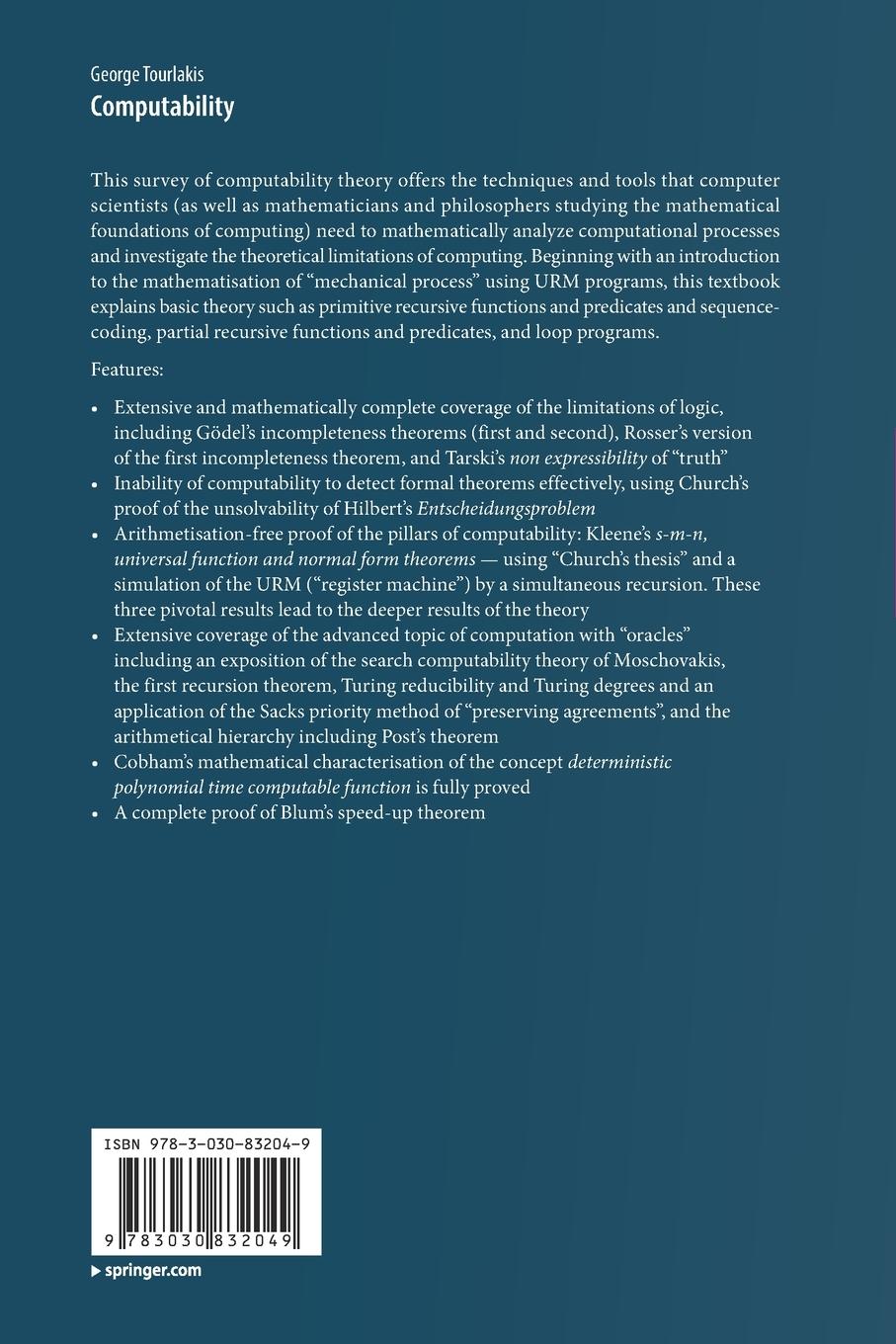 Rückseitencover Computability