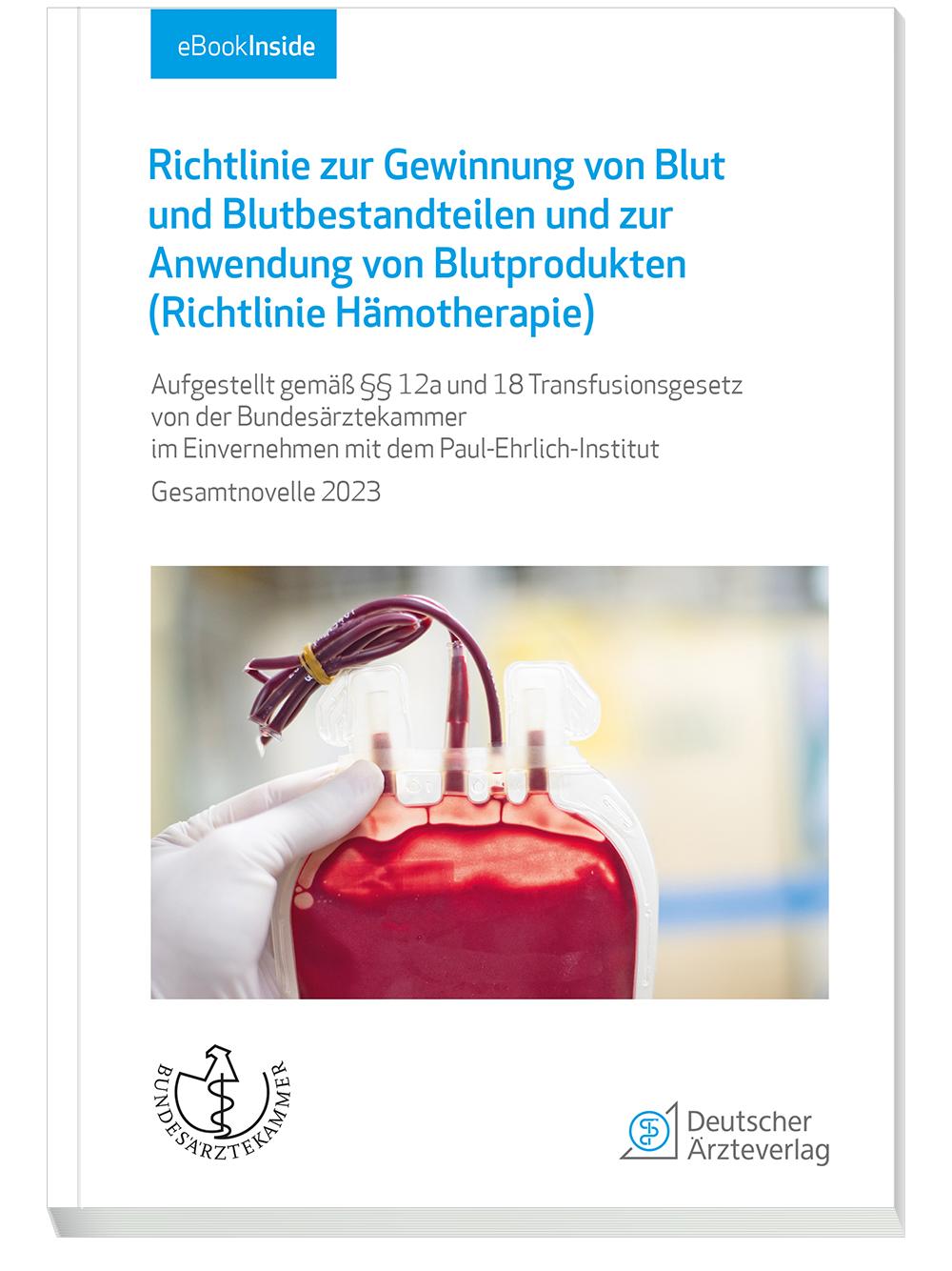 Vorderes Coverbild Richtlinie zur Gewinnung von Blut und Blutbestandteilen und zur Anwendung von Blutprodukten (Richtlinie Hämotherapie)