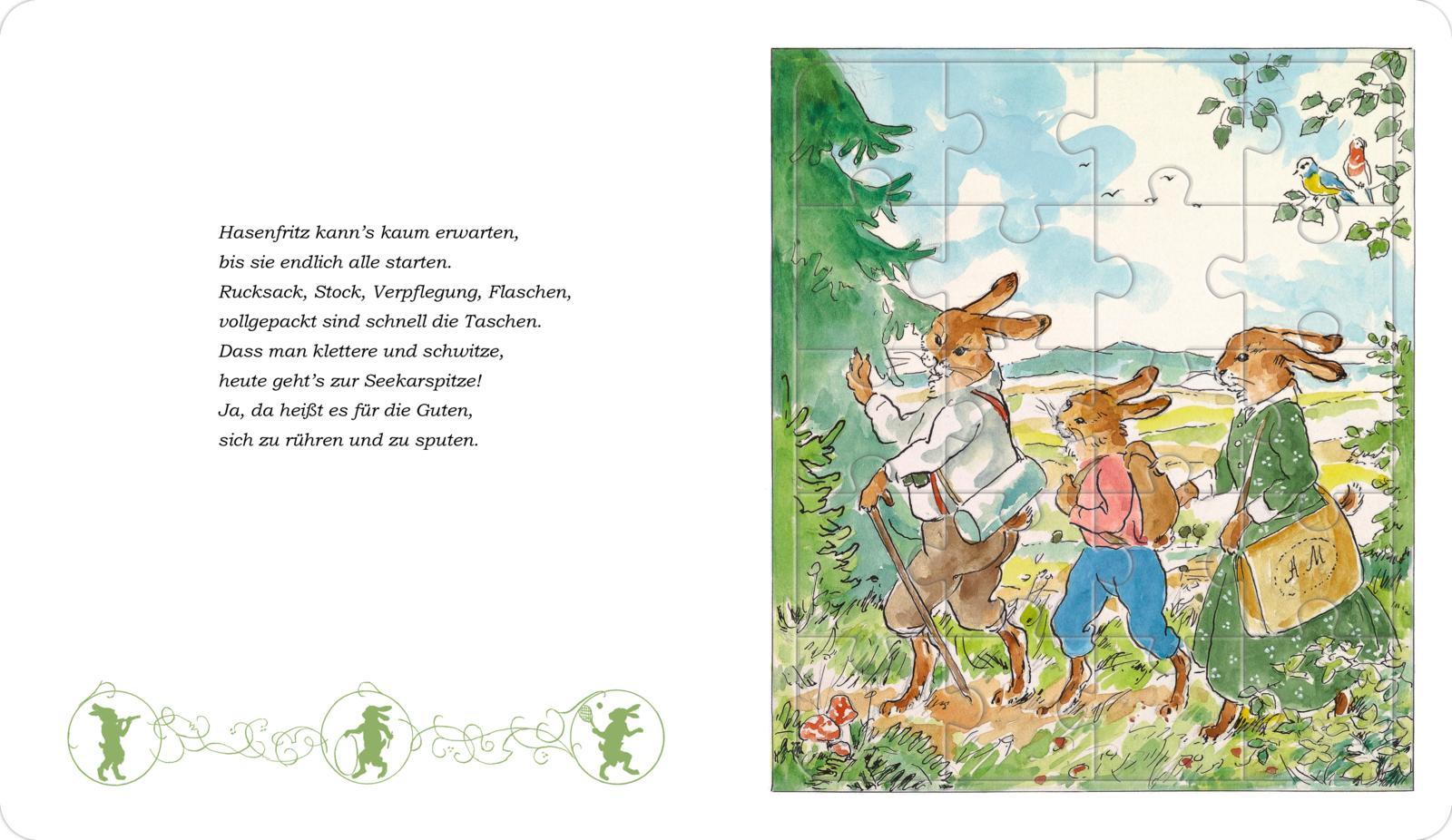 Beispielinhalt (Bild) Die Häschenschule: Ein lustiges Puzzlebuch