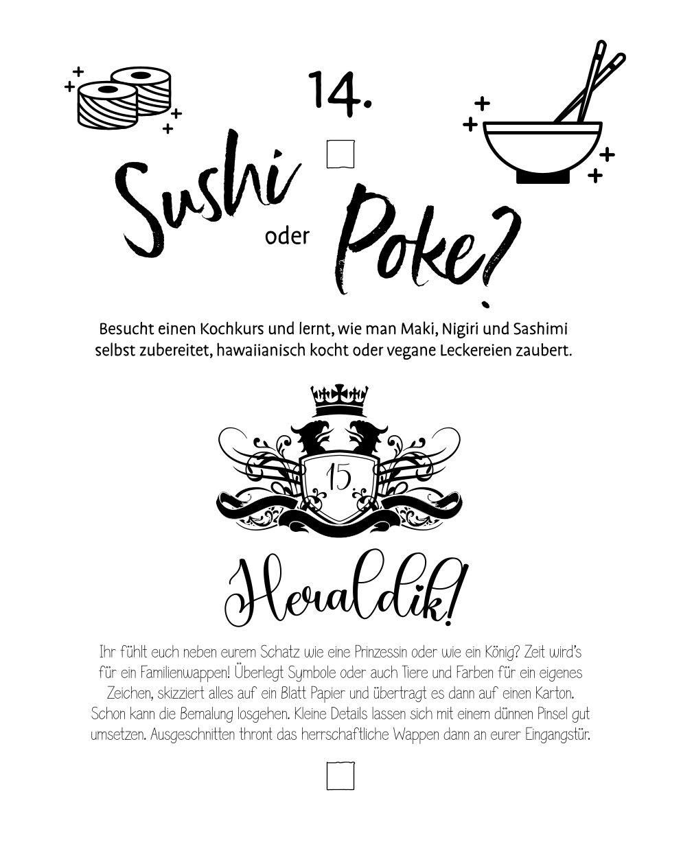 Beispielinhalt (Bild) Die NEUE Bucket List für Paare