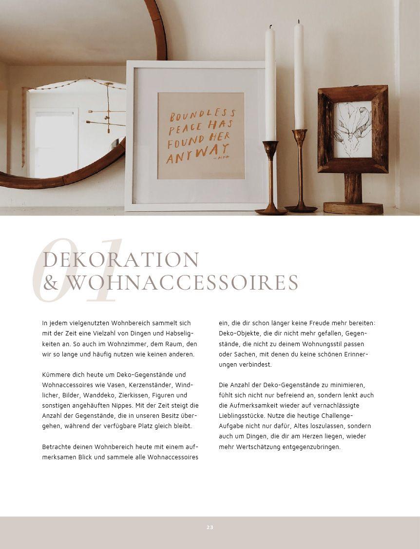 Beispielinhalt (Bild) Zeit statt Zeug: Die Aufräum-Challenge.