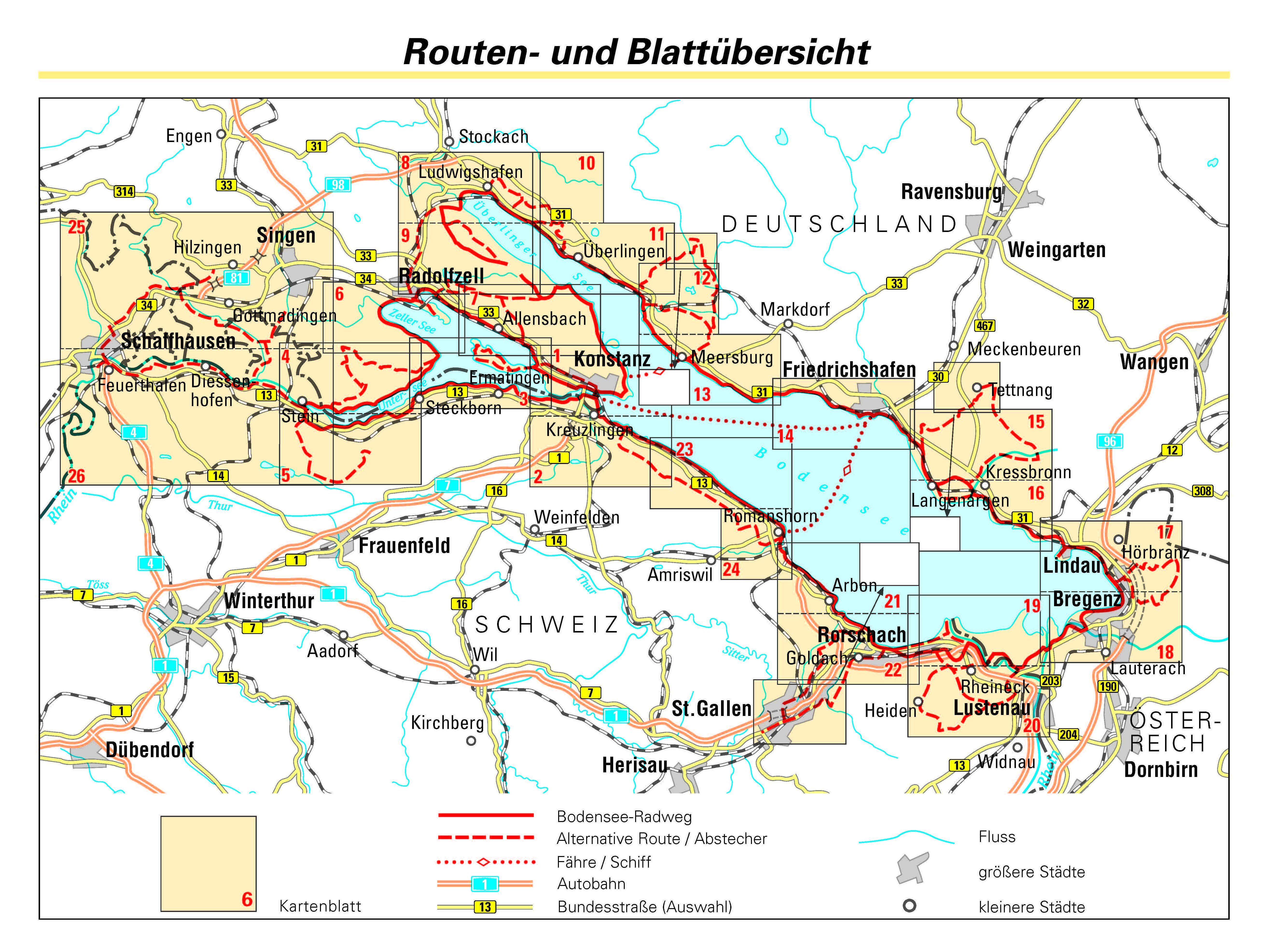 Beispielinhalt (Bild) BVA ADFC Radreiseführer Bodensee-Radweg