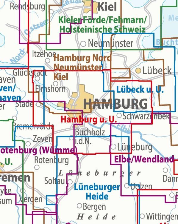 Beispielinhalt (Bild) ADFC-Regionalkarte Hamburg und Umgebung, 1:75.000, mit Tagestourenvorschlägen, reiß- und wetterfest, E-Bike-geeignet, GPS-Tracks-Download
