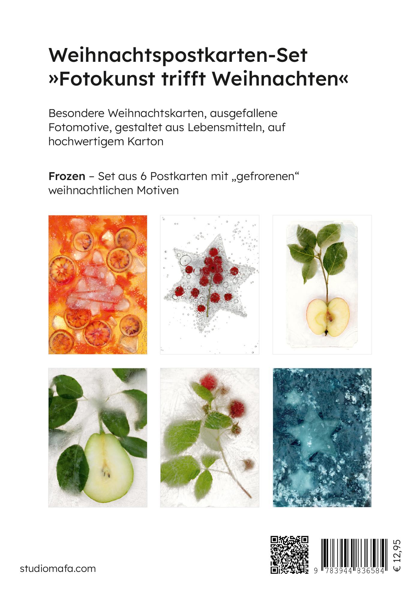 Rückseitencover Weihnachtspostkarten-Set "Fotokunst trifft Weihnachten" FROZEN