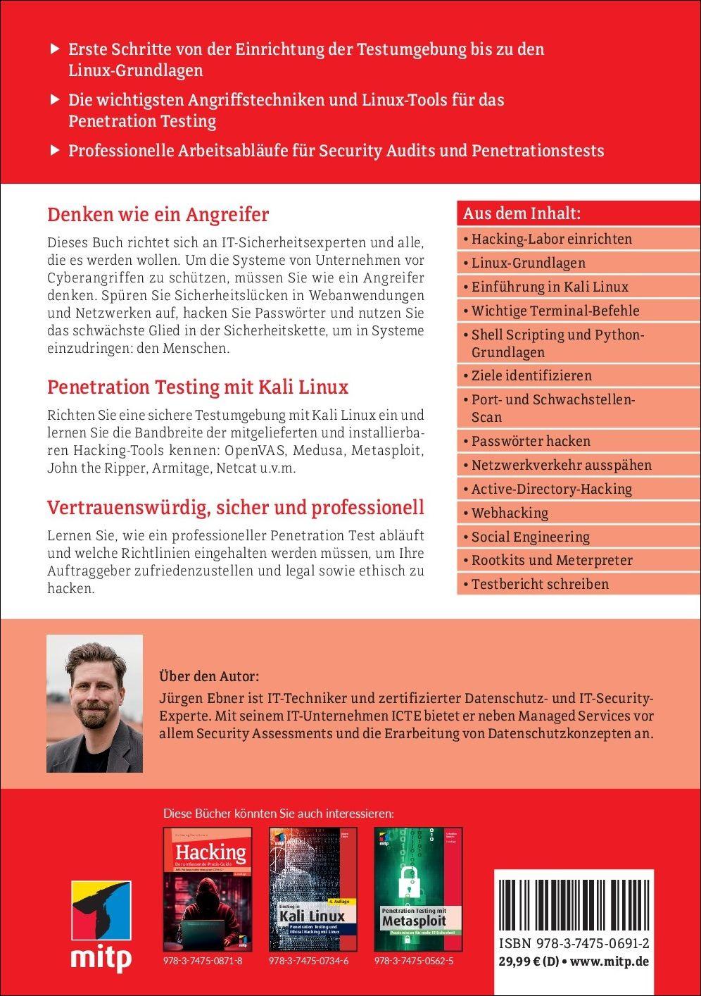 Rückseitencover Einstieg in Ethical Hacking