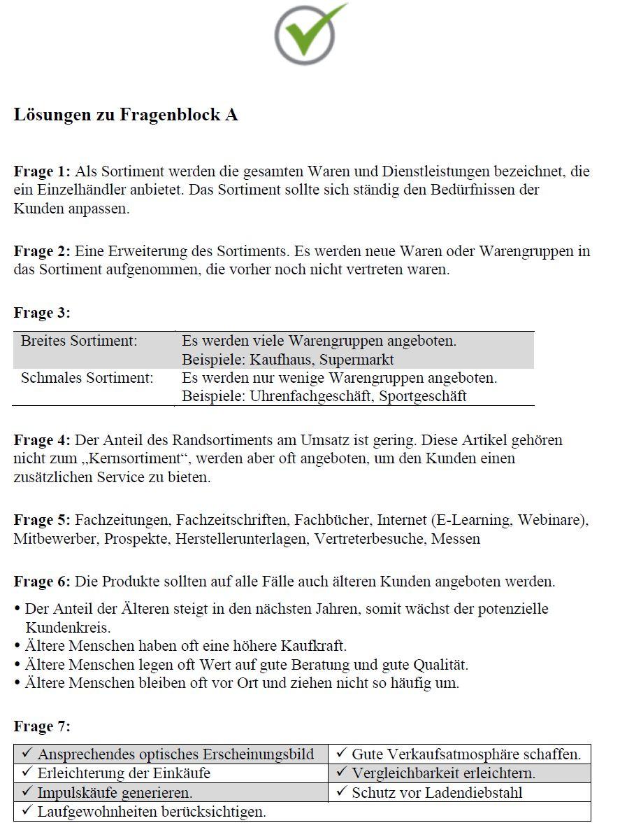 Beispielinhalt (Bild) Top Prüfung Verkäuferin / Verkäufer - 300 Testfragen für die Abschlussprüfung