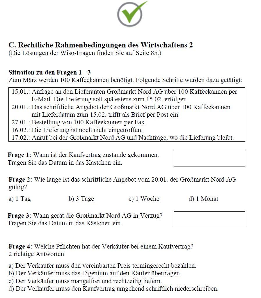 Beispielinhalt (Bild) Top Prüfung Verkäuferin / Verkäufer - 300 Testfragen für die Abschlussprüfung