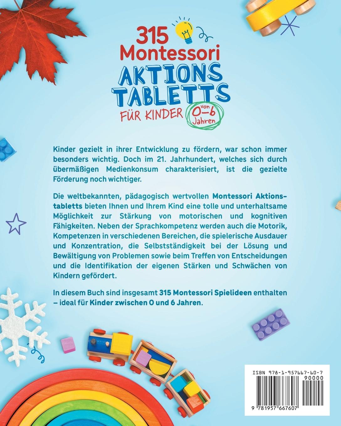 Rückseitencover 315 Montessori Aktionstabletts für Kinder von 0-6 Jahren