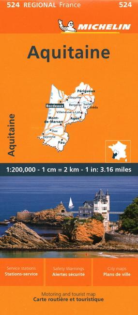 Vorderes Coverbild Aquitaine - Michelin Regional Map 524