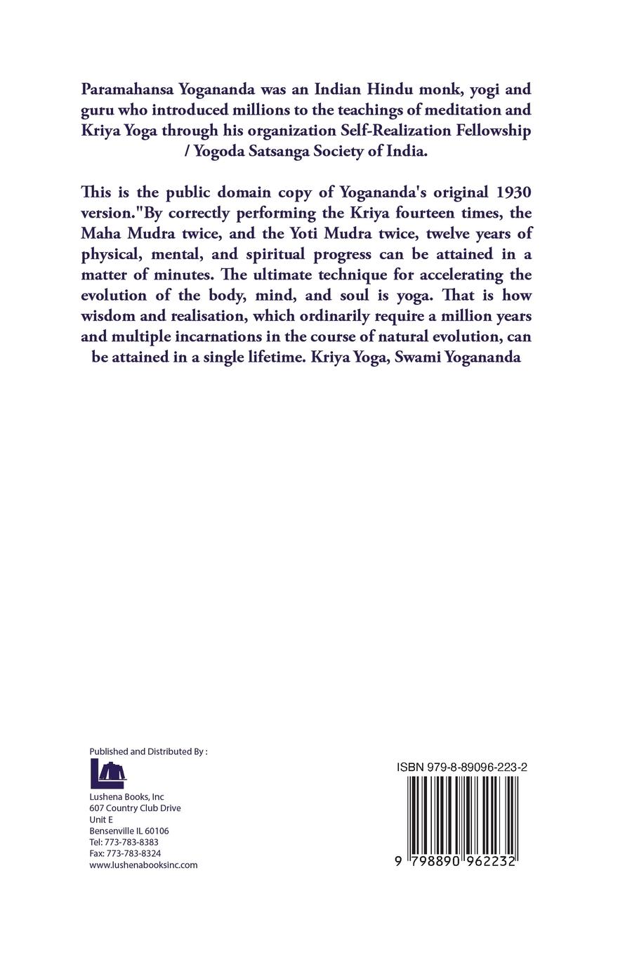 Rückseitencover Kriya Yoga