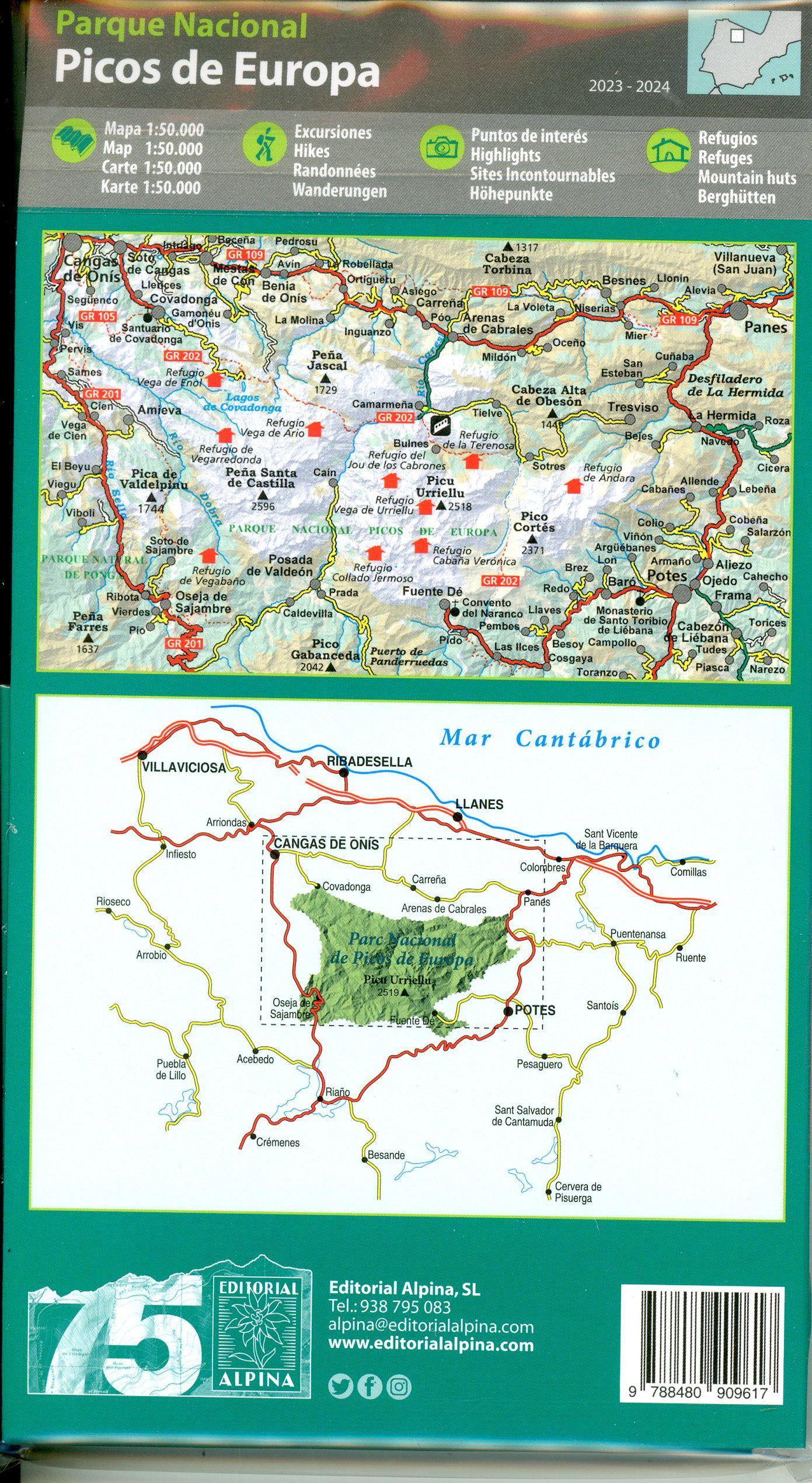 Beispielinhalt (Bild) Parque Nacional Picos de Europa 1:50000