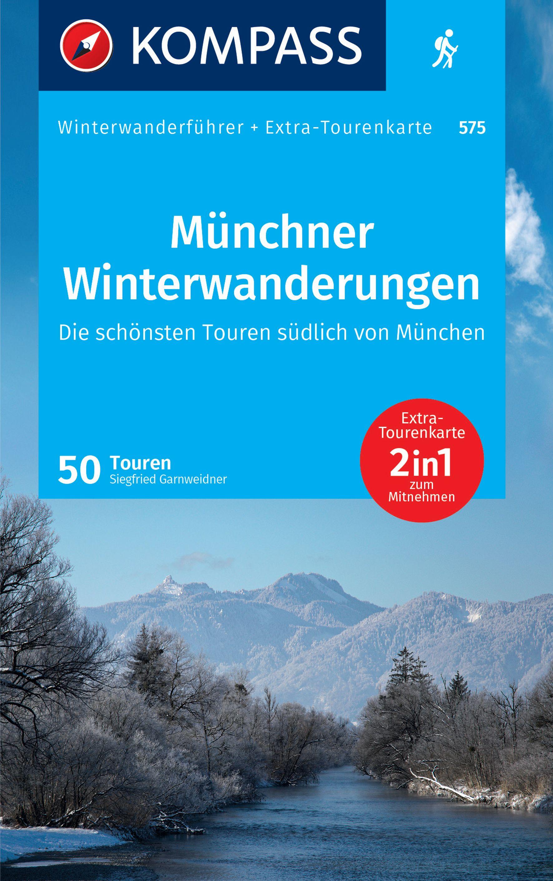 Vorderes Coverbild KOMPASS Wanderführer Münchner Winterwanderungen, 50 Touren mit Extra-Tourenkarte