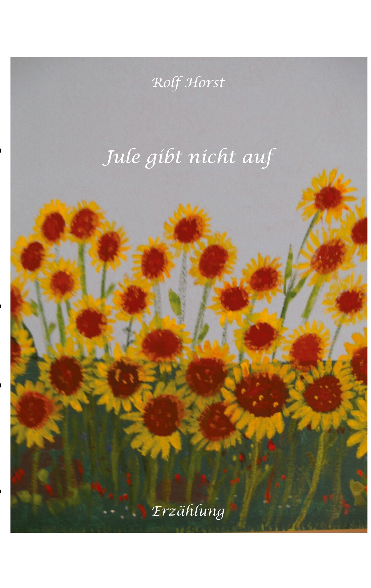 Vorderes Coverbild Jule gibt nicht auf, Klimawandel, Klimaschutz, Ehrenamt, Tafel, Garten, Upcycling, Second-Hand, Postwachstum, Permakultur, Plurale Ökonomik, Ökologie, Lastenfahrrad