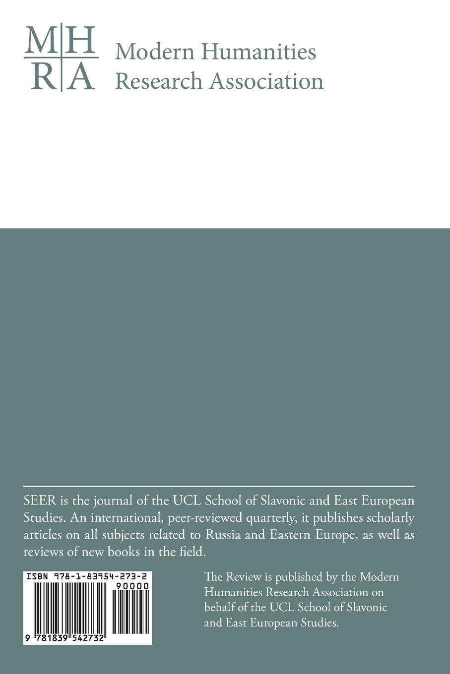 Rückseitencover Slavonic & East European Review (101