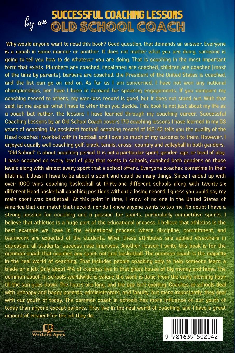 Rückseitencover Successful Coaching Lessons by an Old School Coach