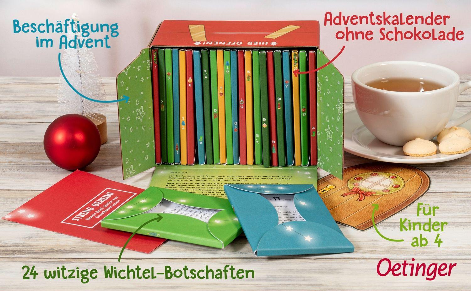 Beispielinhalt (Bild) Wichteltür-Adventskalender. 101 Wichtel ziehen ein