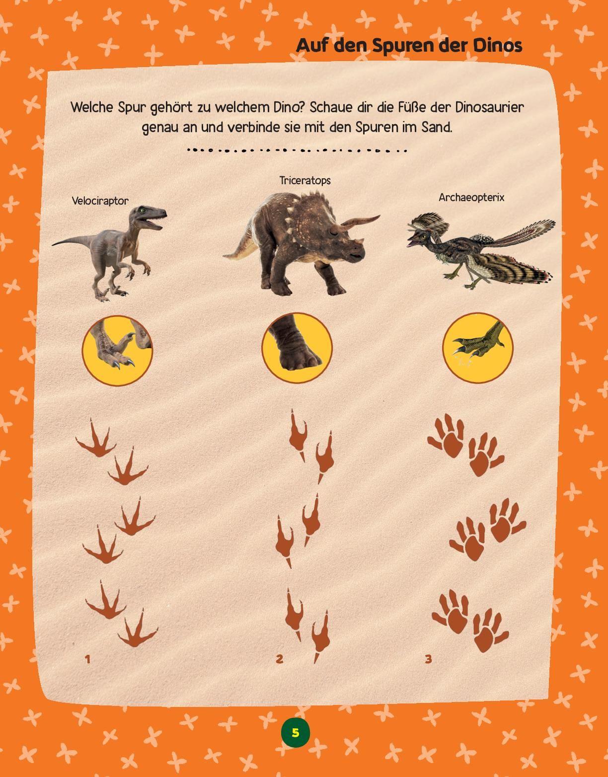 Beispielinhalt (Bild) Mein großes Spaß- und Rätselbuch Dinosaurier
