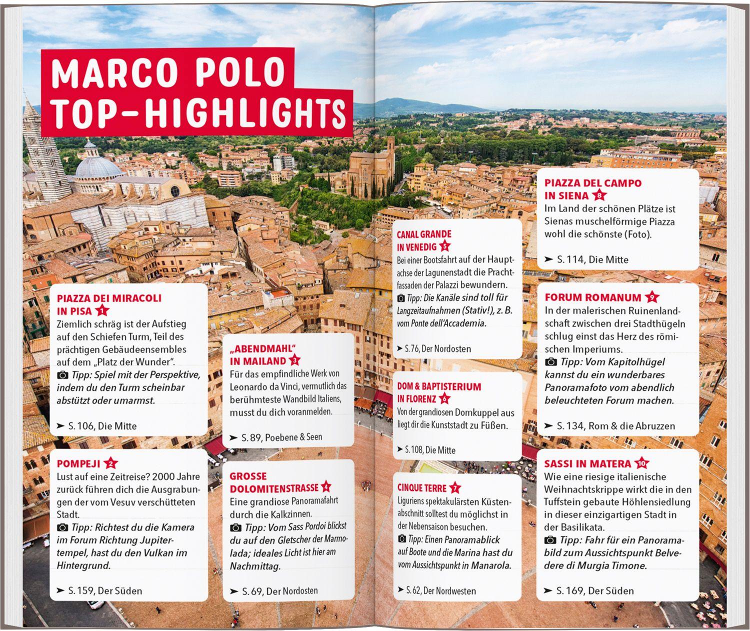 Beispielinhalt (Bild) MARCO POLO Reiseführer Italien