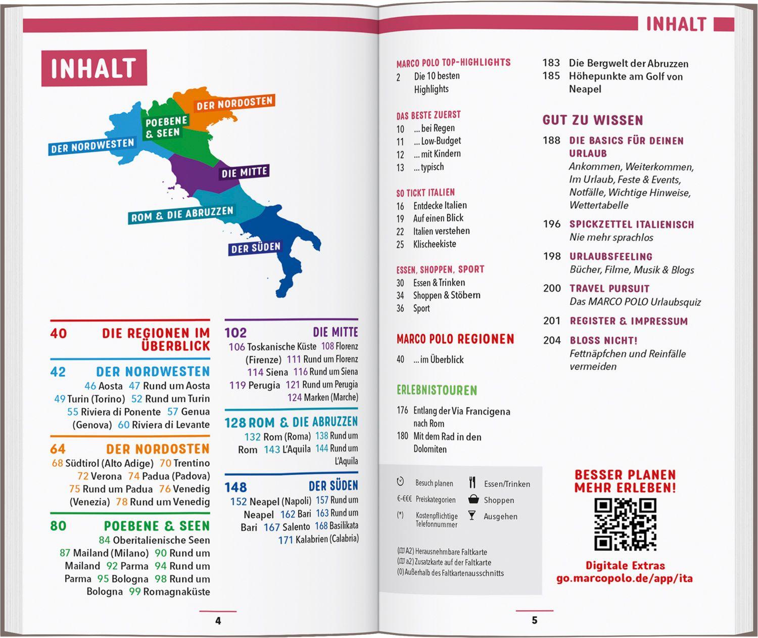 Beispielinhalt (Bild) MARCO POLO Reiseführer Italien