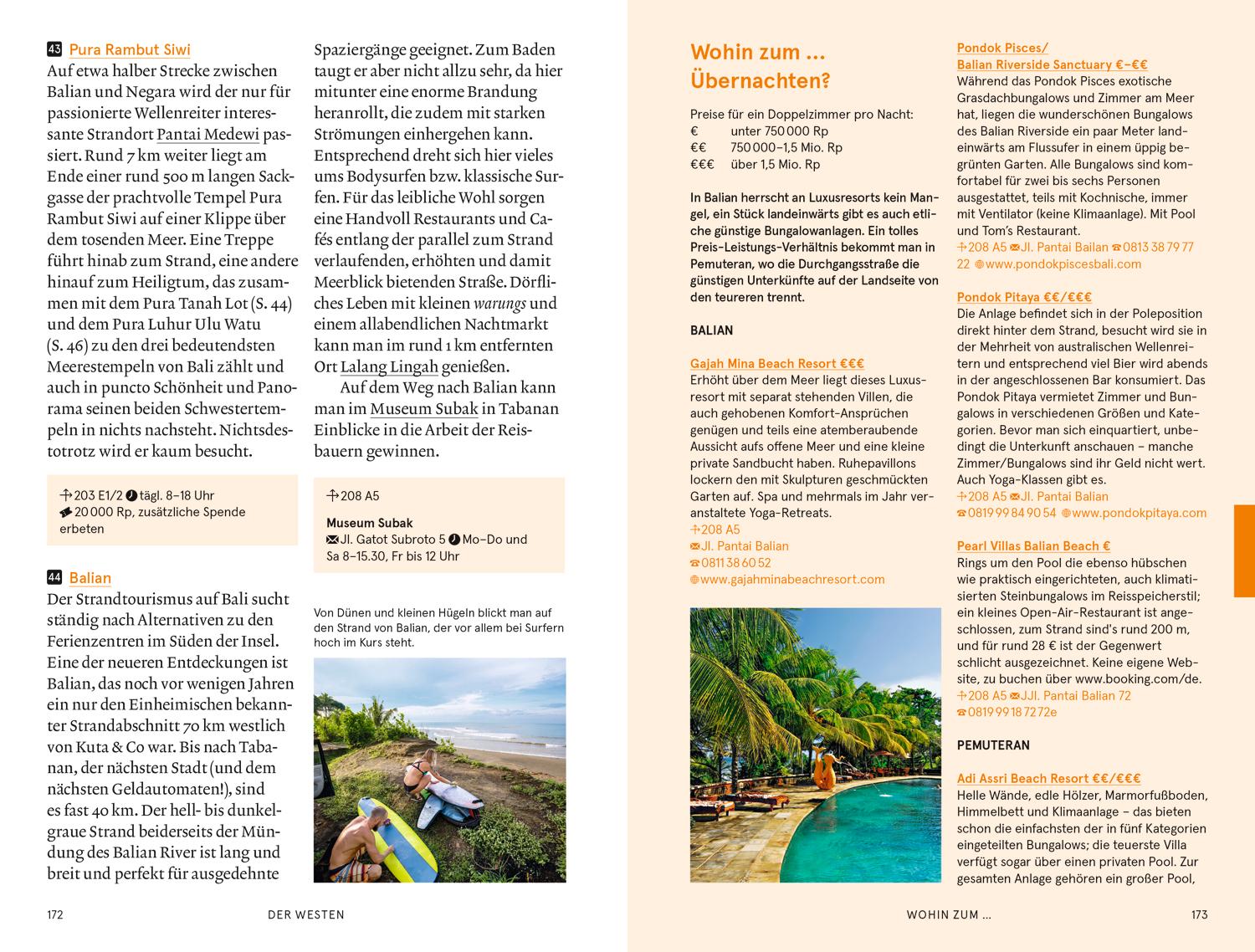 Beispielinhalt (Bild) Baedeker SMART Reiseführer Bali