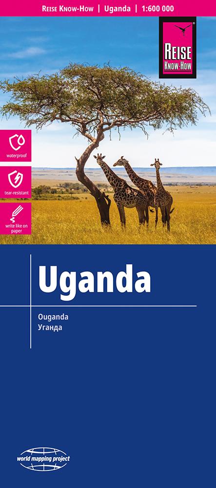 Vorderes Coverbild Reise Know-How Landkarte Uganda (1:600.000)