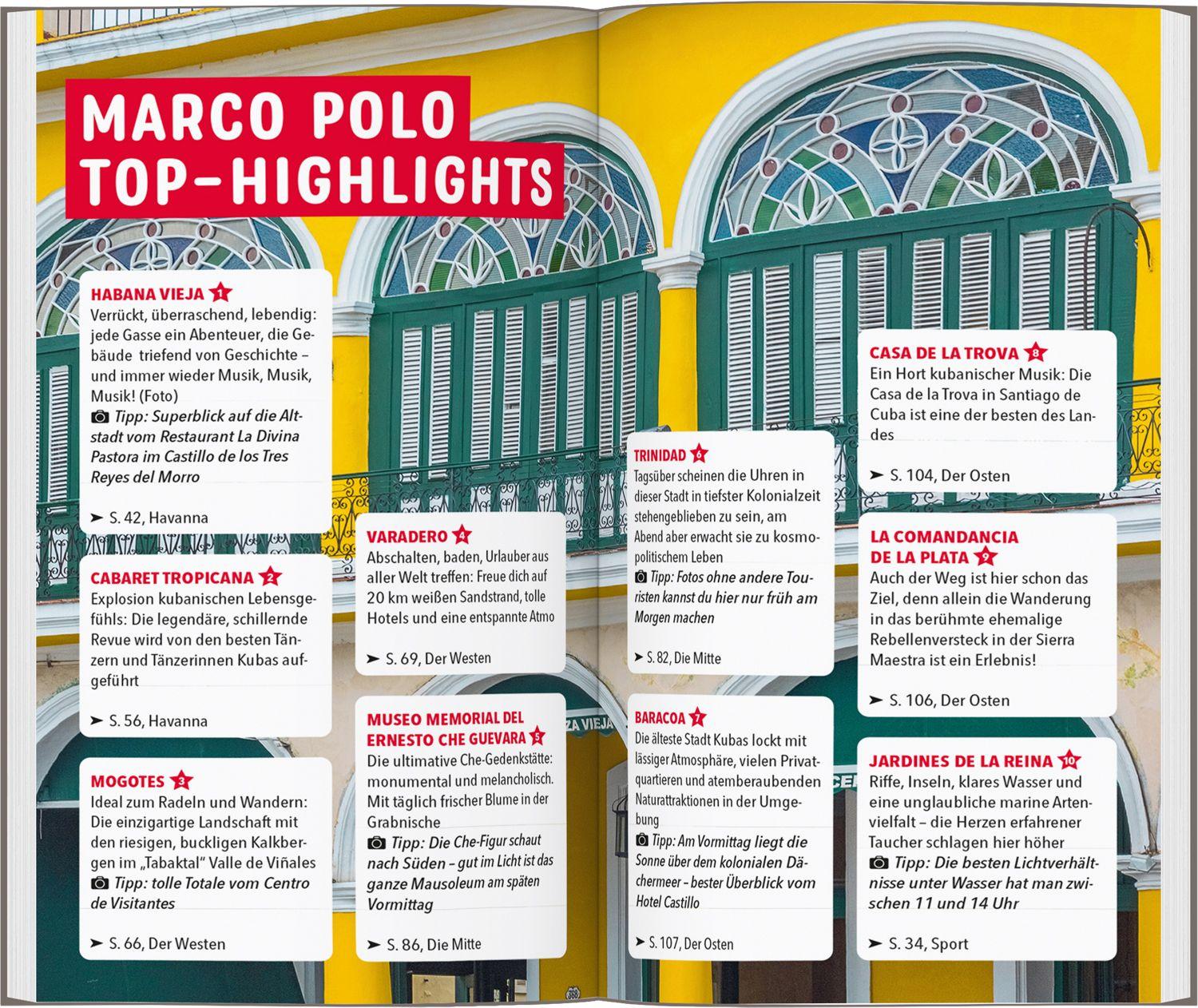 Beispielinhalt (Bild) MARCO POLO Reiseführer Kuba