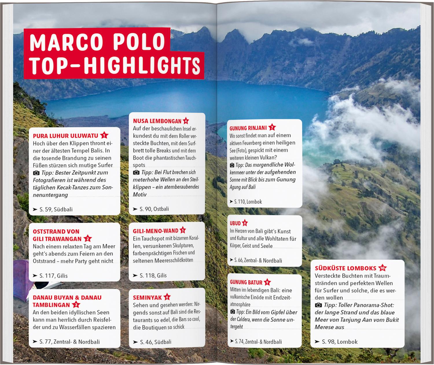 Beispielinhalt (Bild) MARCO POLO Reiseführer Bali, Lombok, Gilis