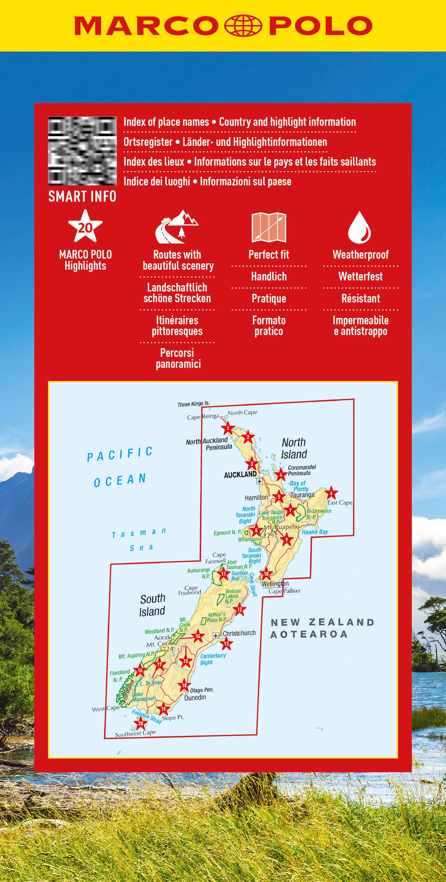 Rückseitencover MARCO POLO Reisekarte Neuseeland 1:1 Mio.