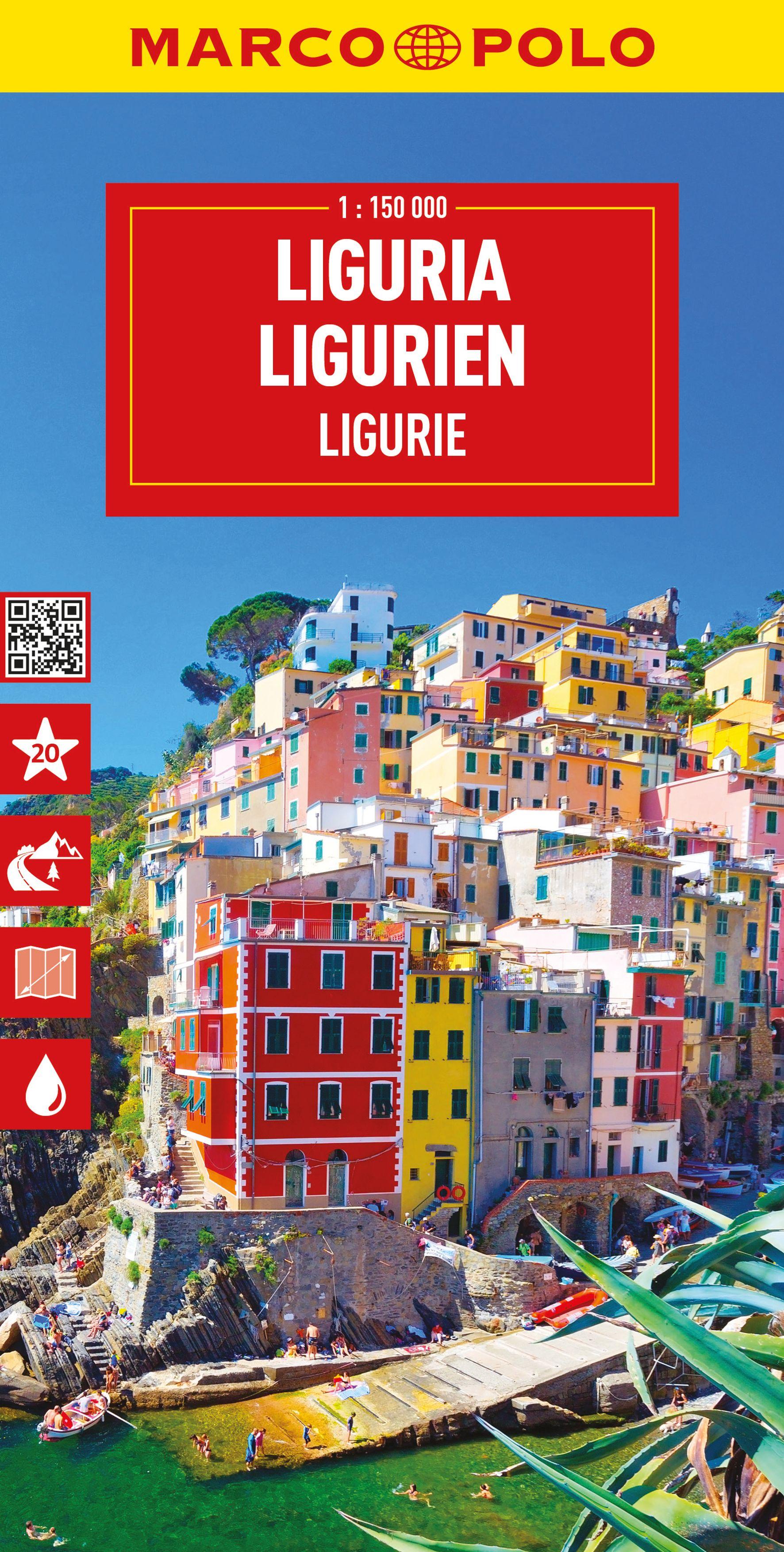 Vorderes Coverbild MARCO POLO Reisekarte Italien 05 Ligurien 1:150.000