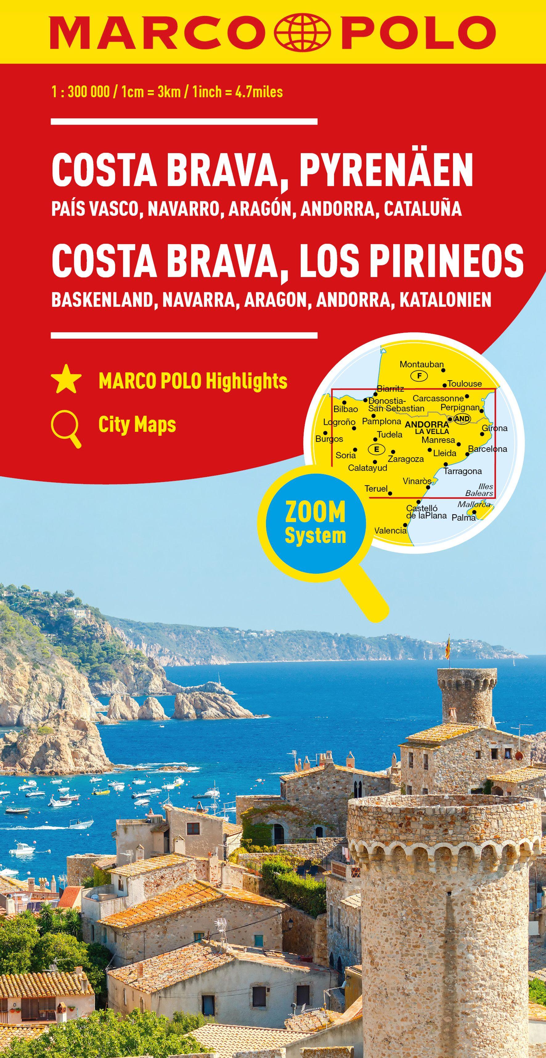 Vorderes Coverbild MARCO POLO Regionalkarte Costa Brava, Pyrenäen 1:300.000