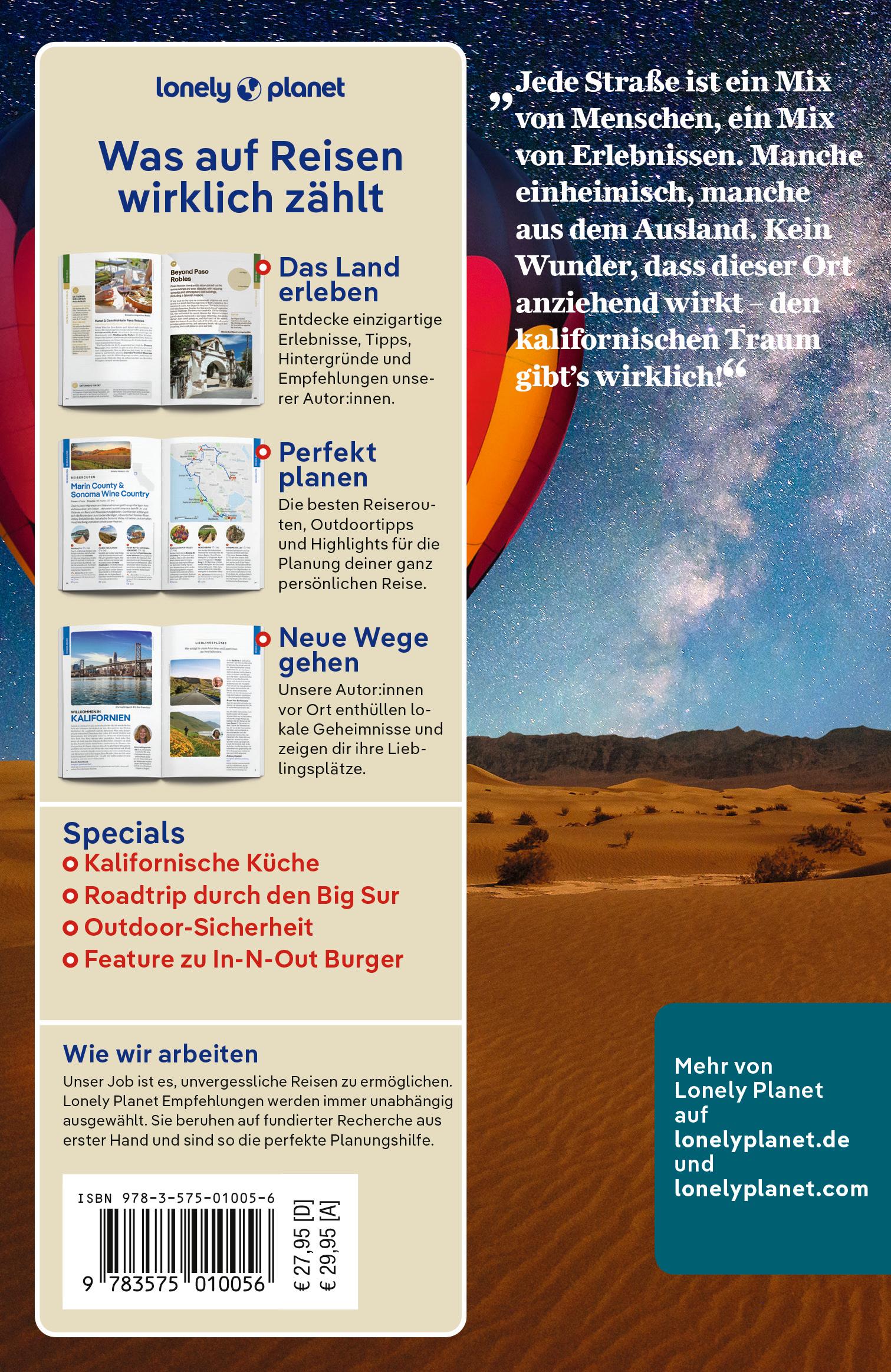 Rückseitencover LONELY PLANET Reiseführer Kalifornien