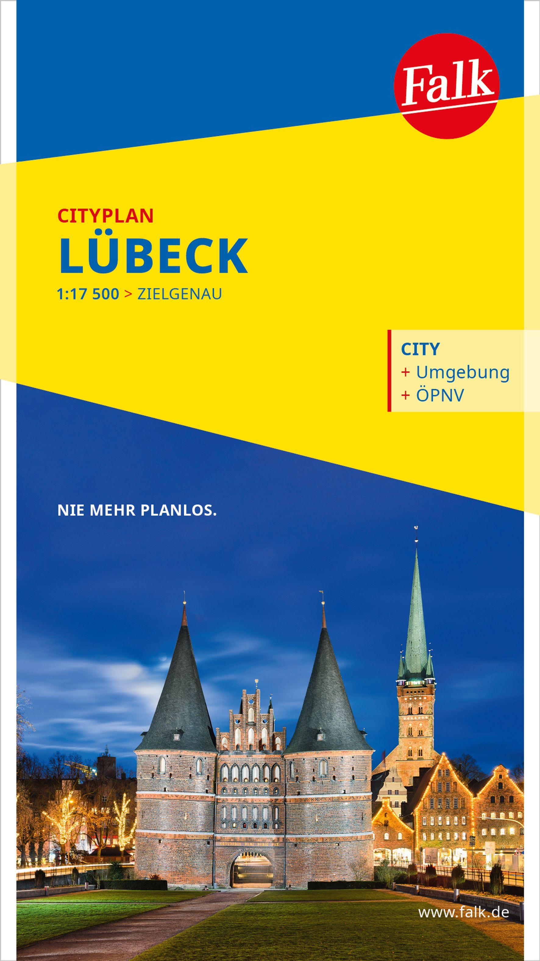 Vorderes Coverbild Falk Cityplan Lübeck 1:17.500