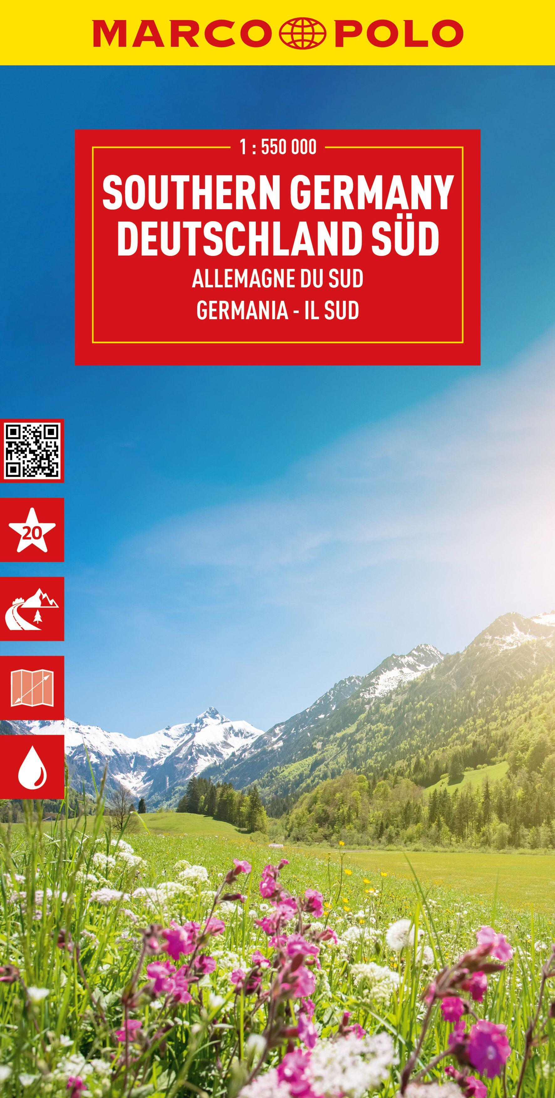 Vorderes Coverbild MARCO POLO Reisekarte Deutschland Süd 1:550.000