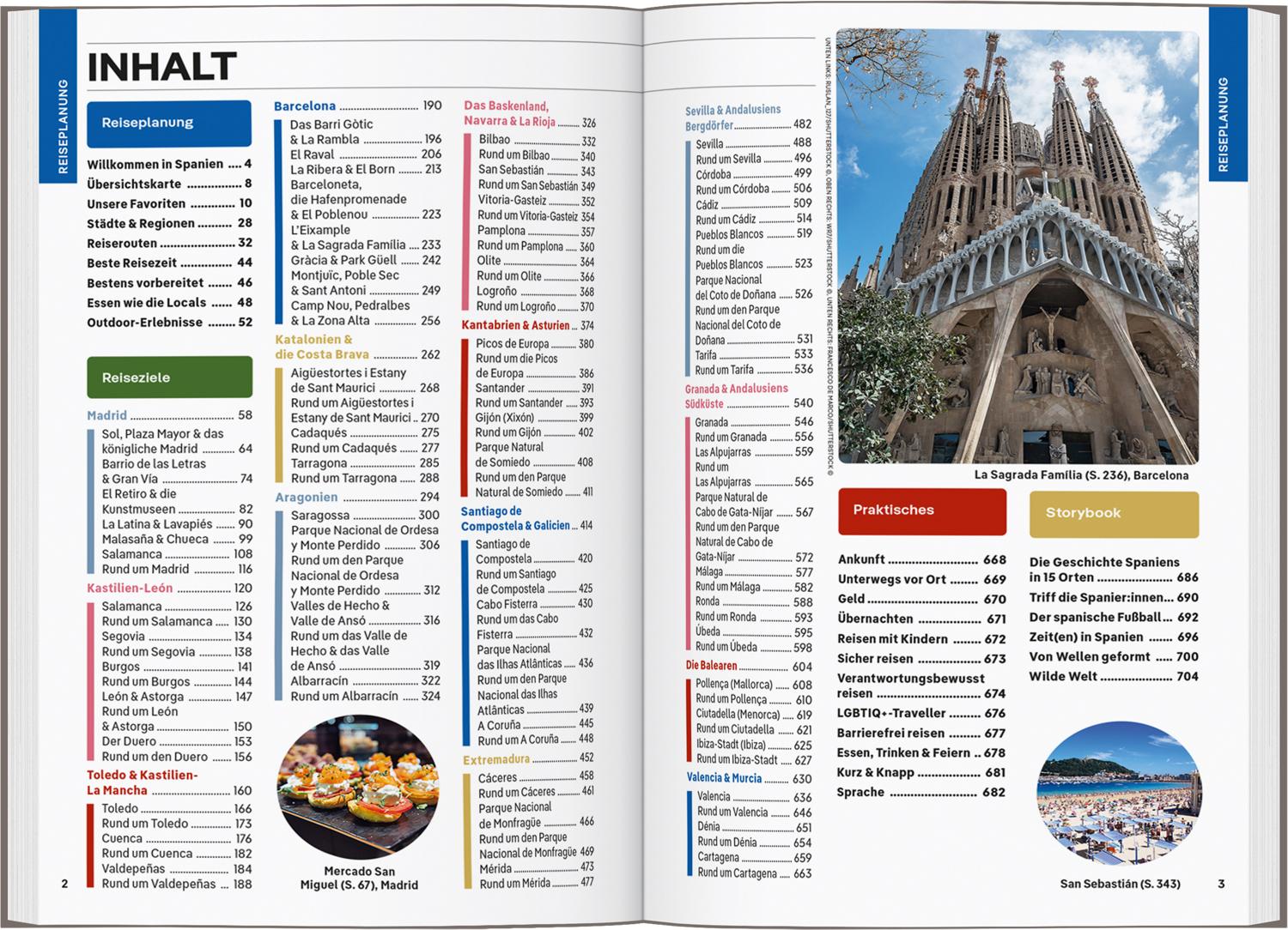 Beispielinhalt (Bild) LONELY PLANET Reiseführer Spanien