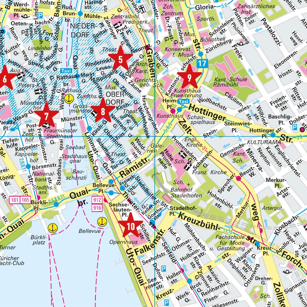 Beispielinhalt (Bild) MARCO POLO Cityplan Zürich 1:12.000