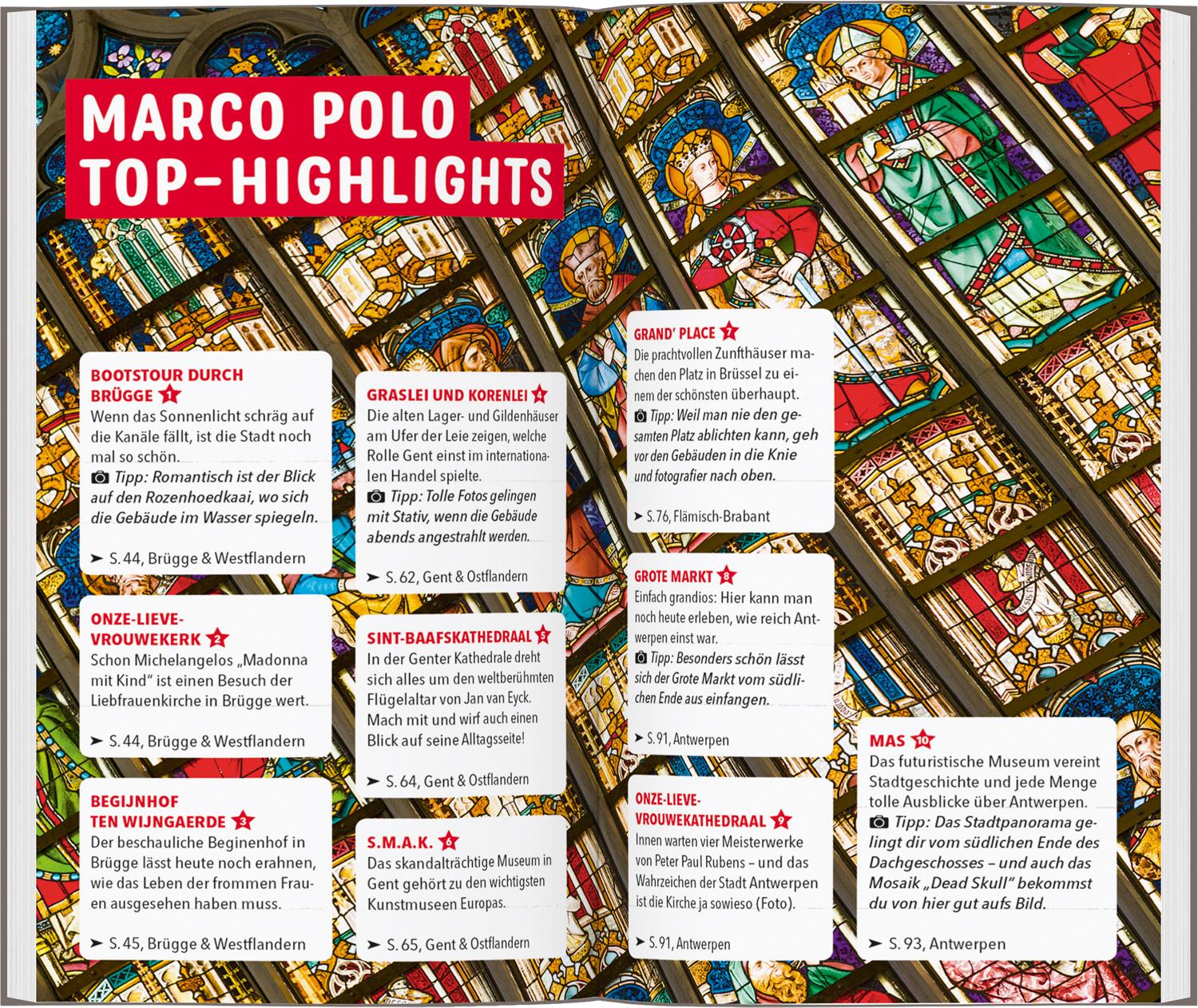 Beispielinhalt (Bild) MARCO POLO Reiseführer Flandern, Antwerpen, Brügge, Gent