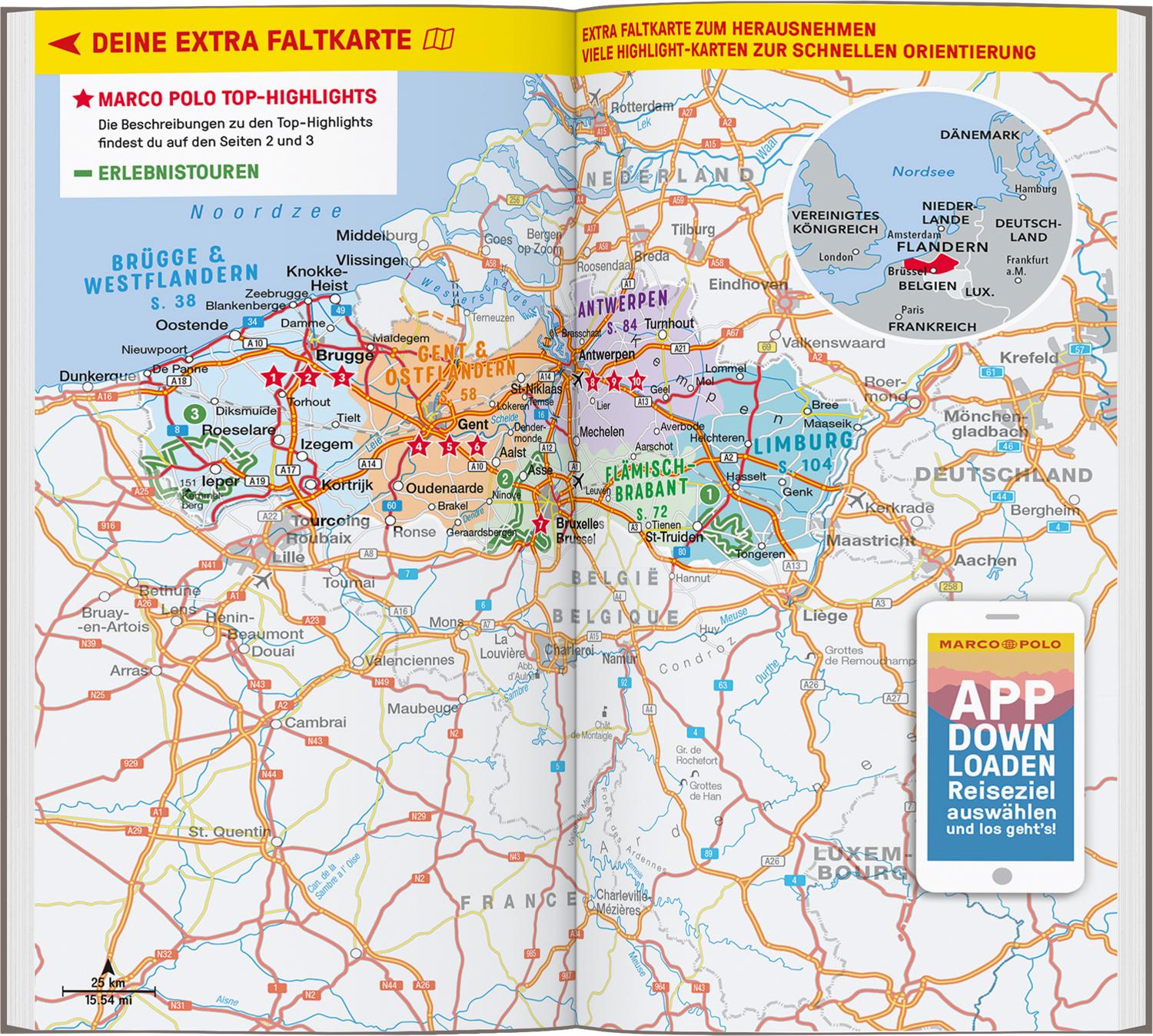 Beispielinhalt (Bild) MARCO POLO Reiseführer Flandern, Antwerpen, Brügge, Gent