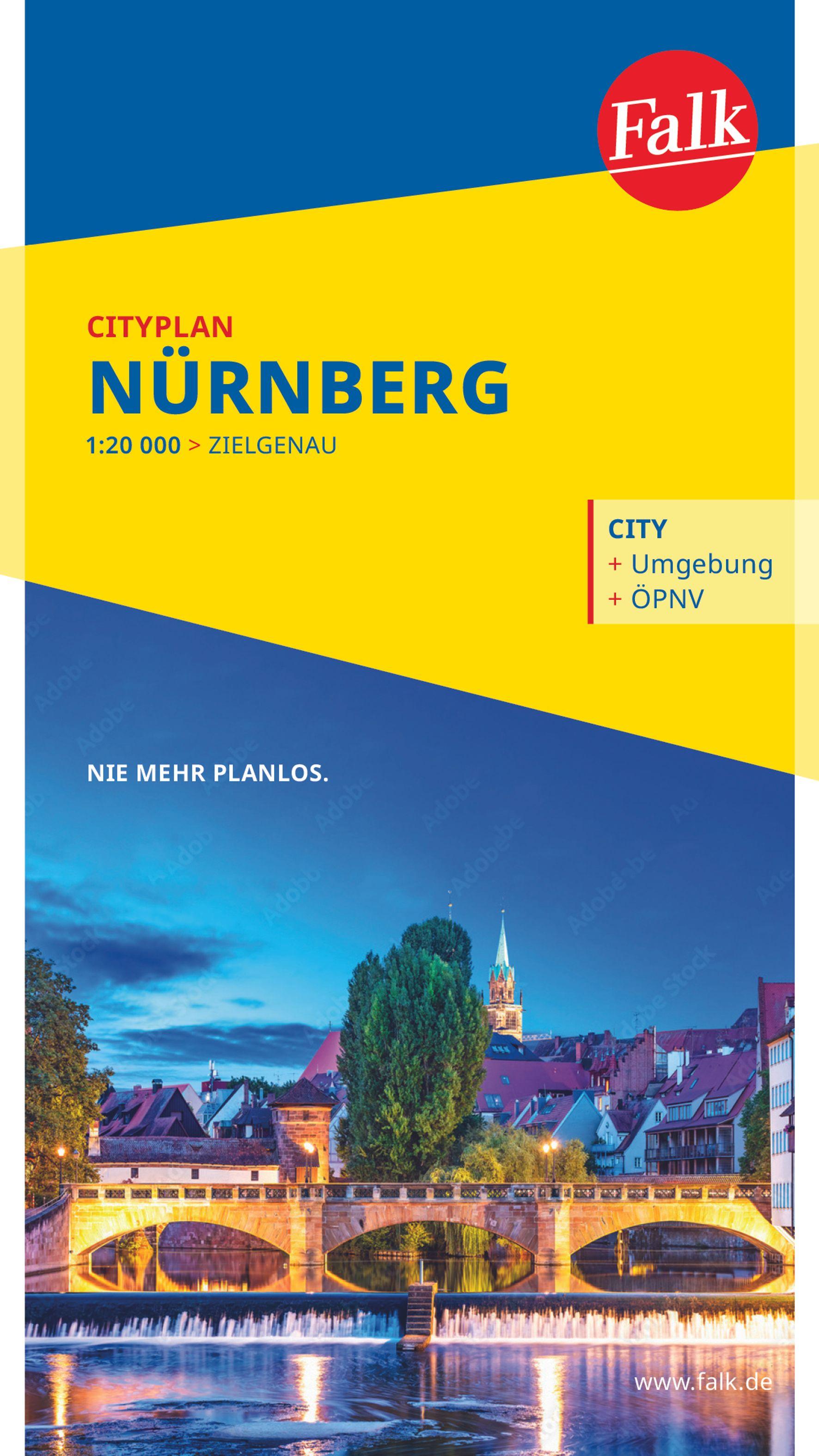 Vorderes Coverbild Falk Cityplan Nürnberg 1:20.000