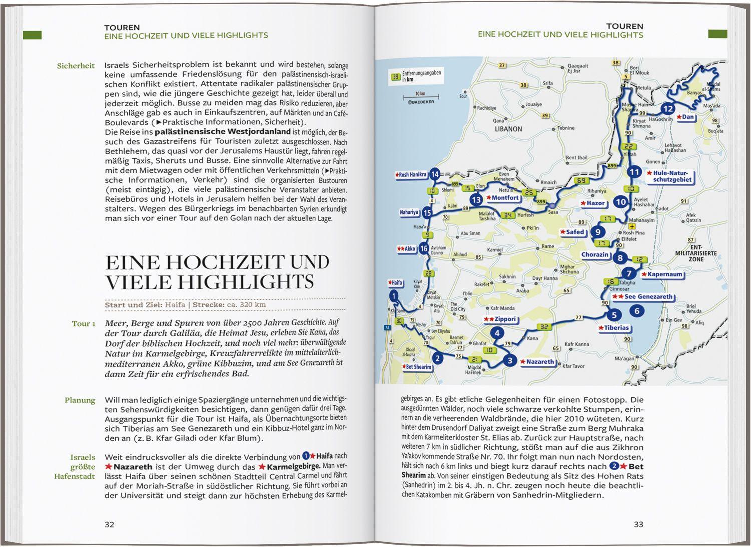 Beispielinhalt (Bild) Baedeker Reiseführer Israel, Palästina