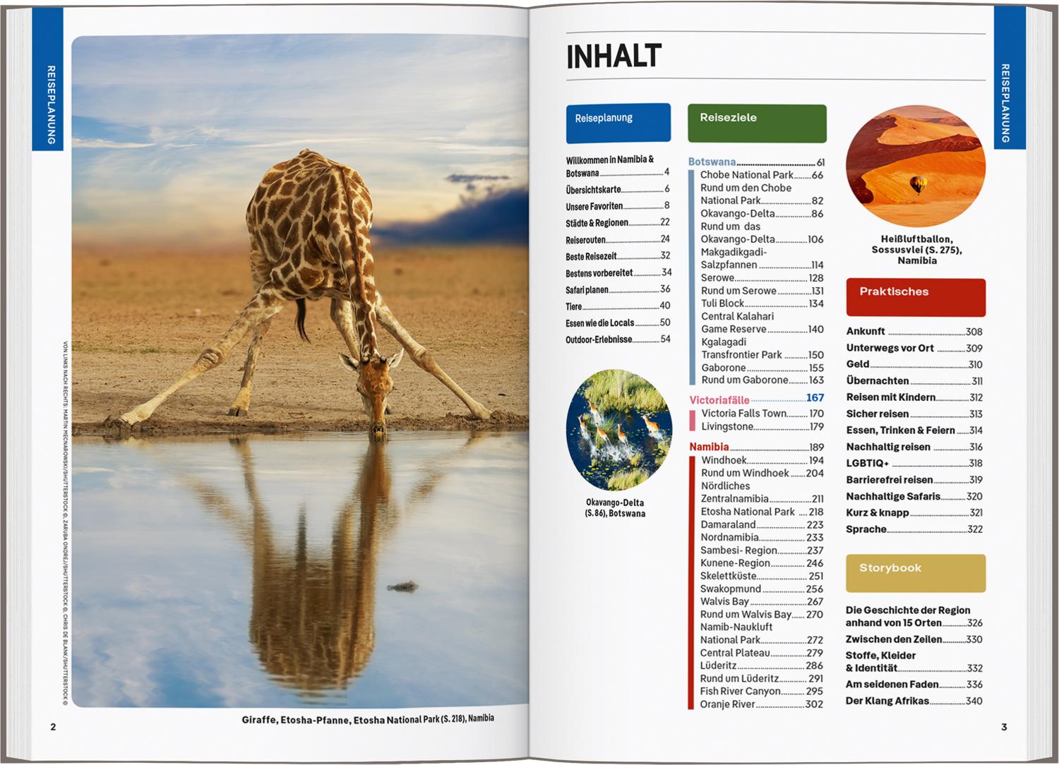 Beispielinhalt (Bild) LONELY PLANET Reiseführer Namibia & Botswana