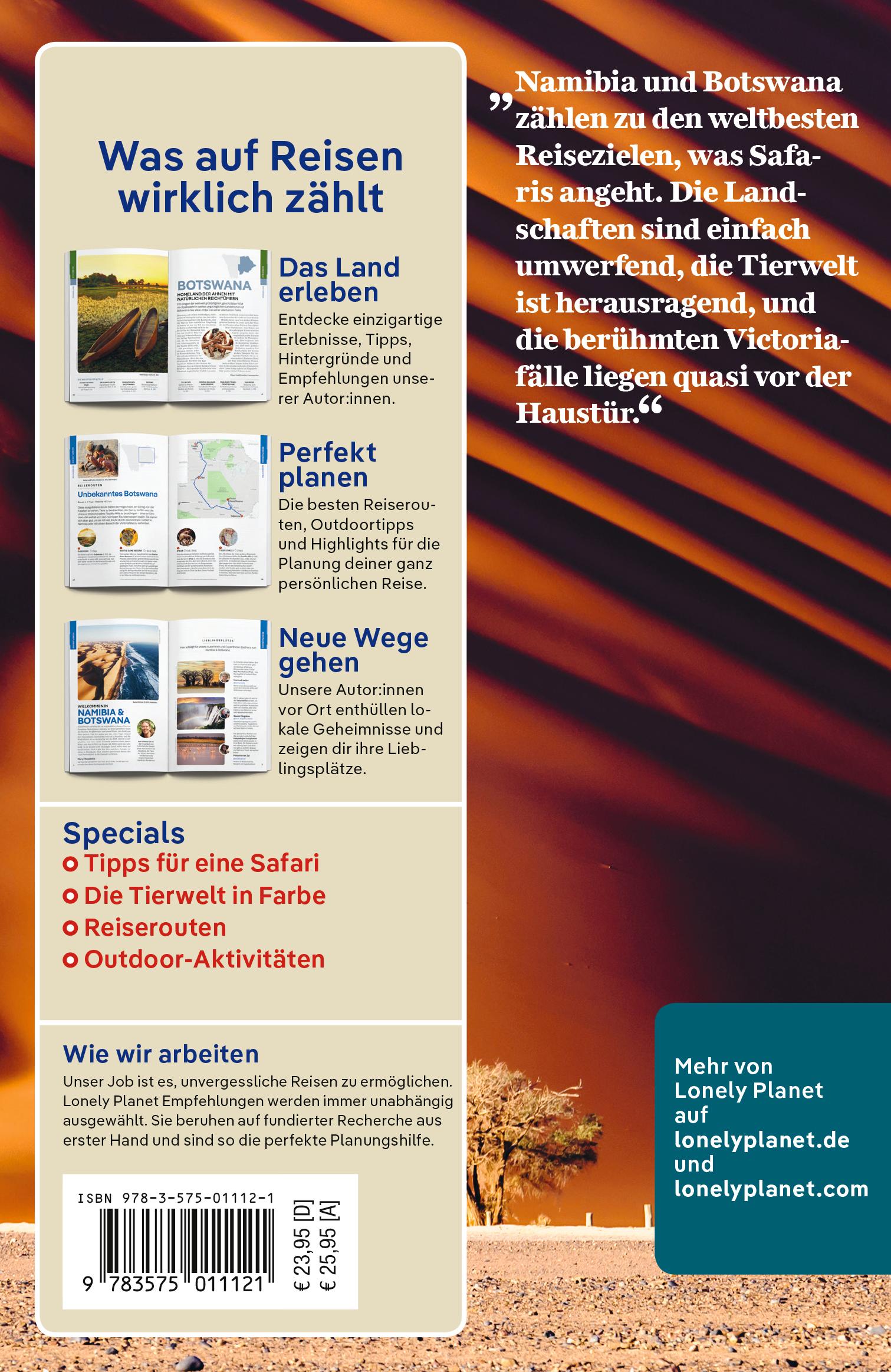 Rückseitencover LONELY PLANET Reiseführer Namibia & Botswana