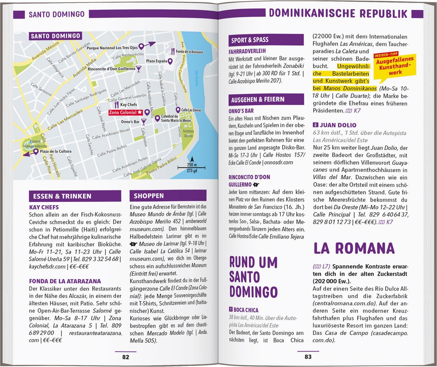 Beispielinhalt (Bild) MARCO POLO Reiseführer Karibik, Große Antillen, Dominikanische Republik, Puerto Rico, Kuba, Jamaika, Bahamas, Cayman Islands