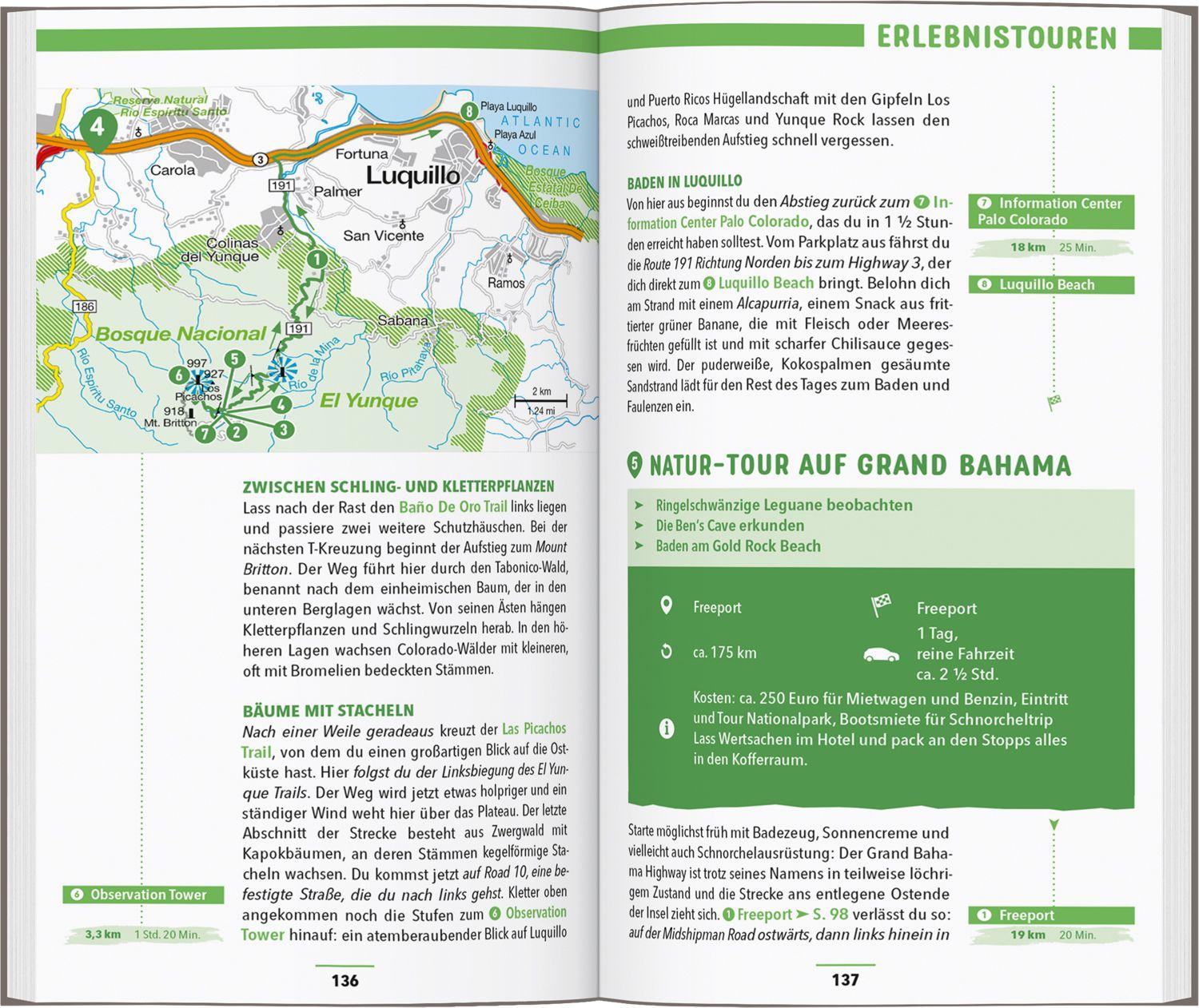 Beispielinhalt (Bild) MARCO POLO Reiseführer Karibik, Große Antillen, Dominikanische Republik, Puerto Rico, Kuba, Jamaika, Bahamas, Cayman Islands