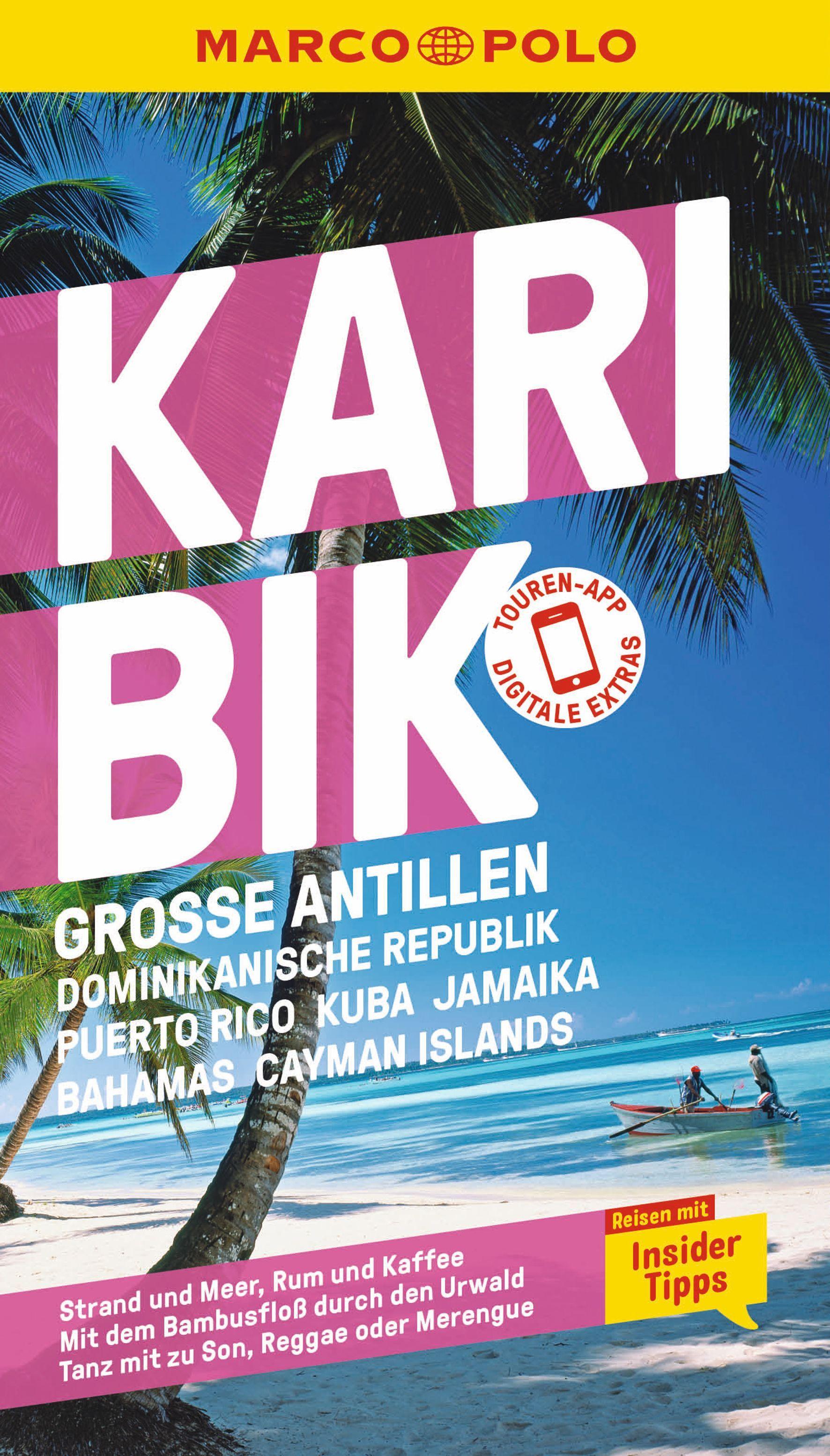 Vorderes Coverbild MARCO POLO Reiseführer Karibik, Große Antillen, Dominikanische Republik, Puerto Rico, Kuba, Jamaika, Bahamas, Cayman Islands