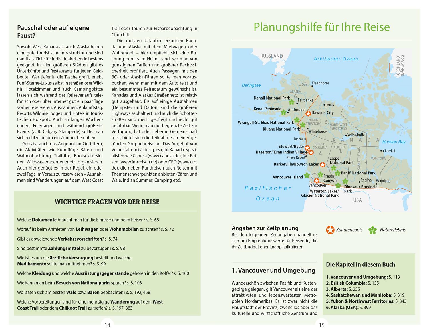 Beispielinhalt (Bild) DUMONT Reise-Handbuch Reiseführer Kanada, Der Westen, Alaska