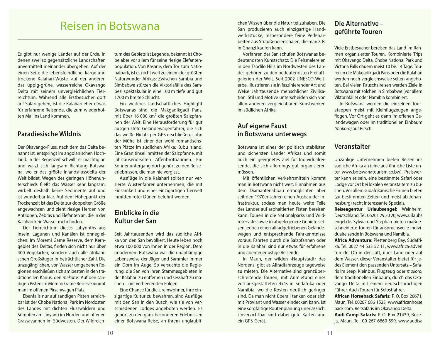 Beispielinhalt (Bild) DUMONT Reise-Handbuch Reiseführer Botswana