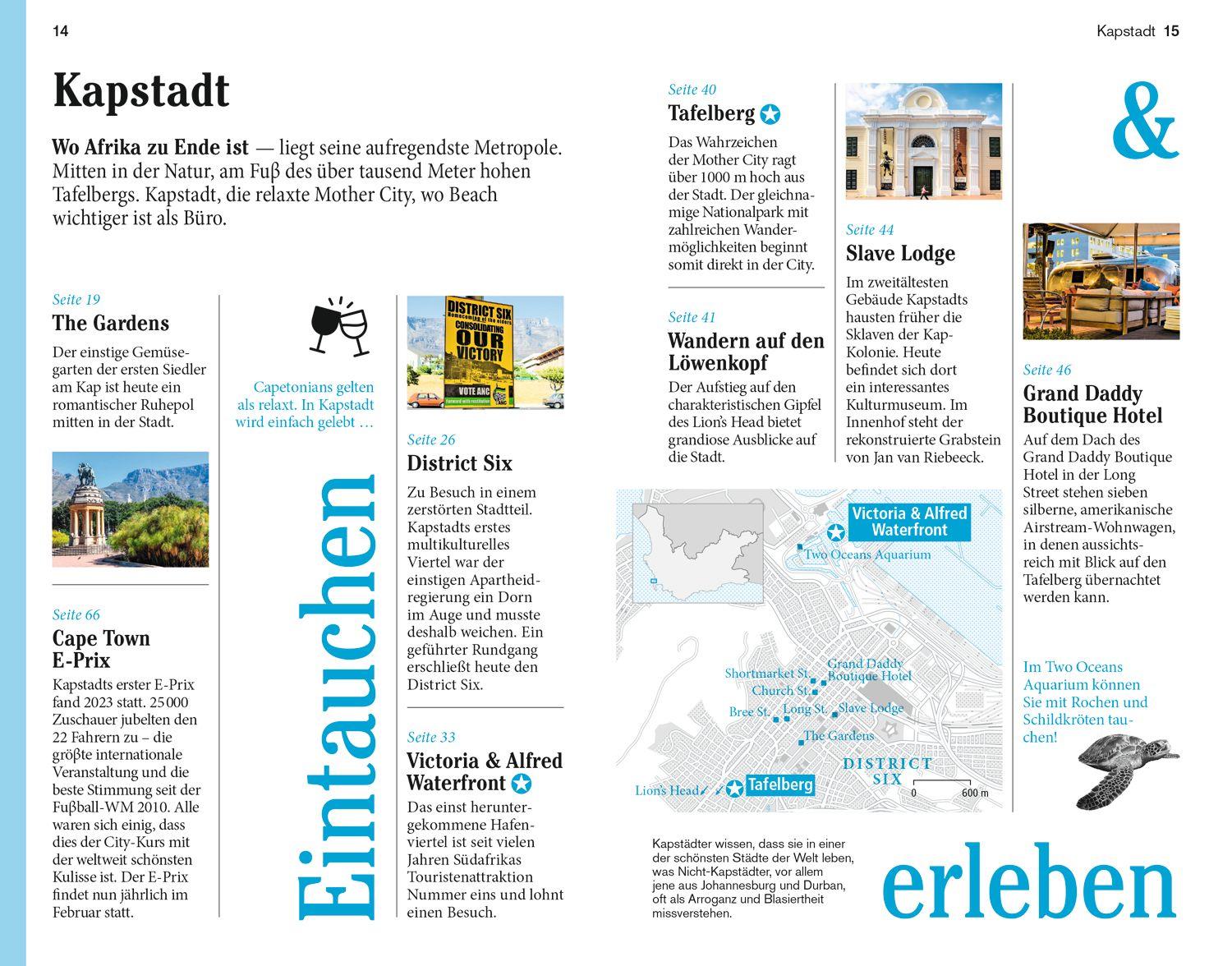 Beispielinhalt (Bild) DUMONT Reise-Taschenbuch Reiseführer Kapstadt & Western Cape
