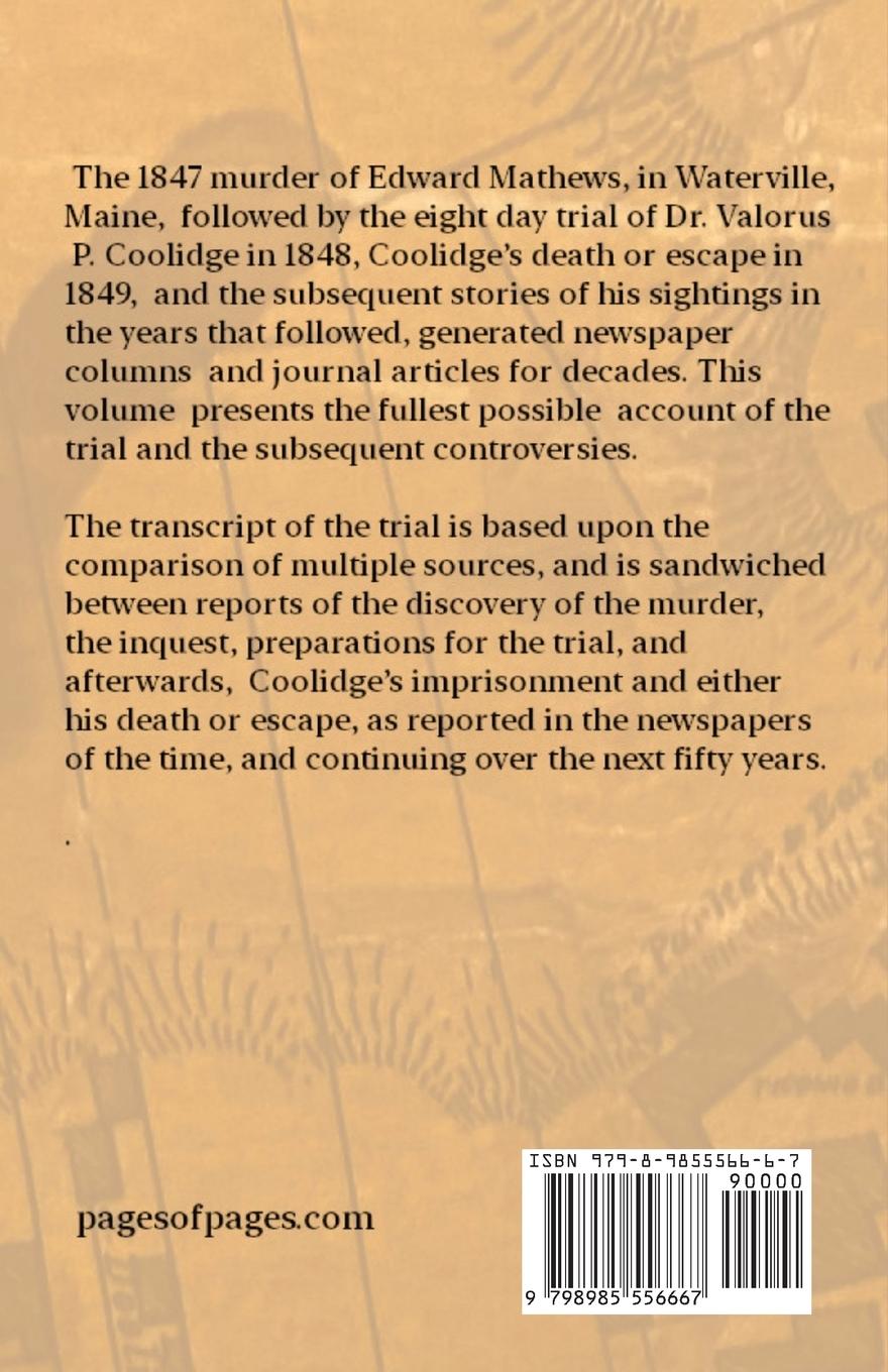 Rückseitencover The Trial of Dr. Valorus P. Coolidge and Its Aftermath