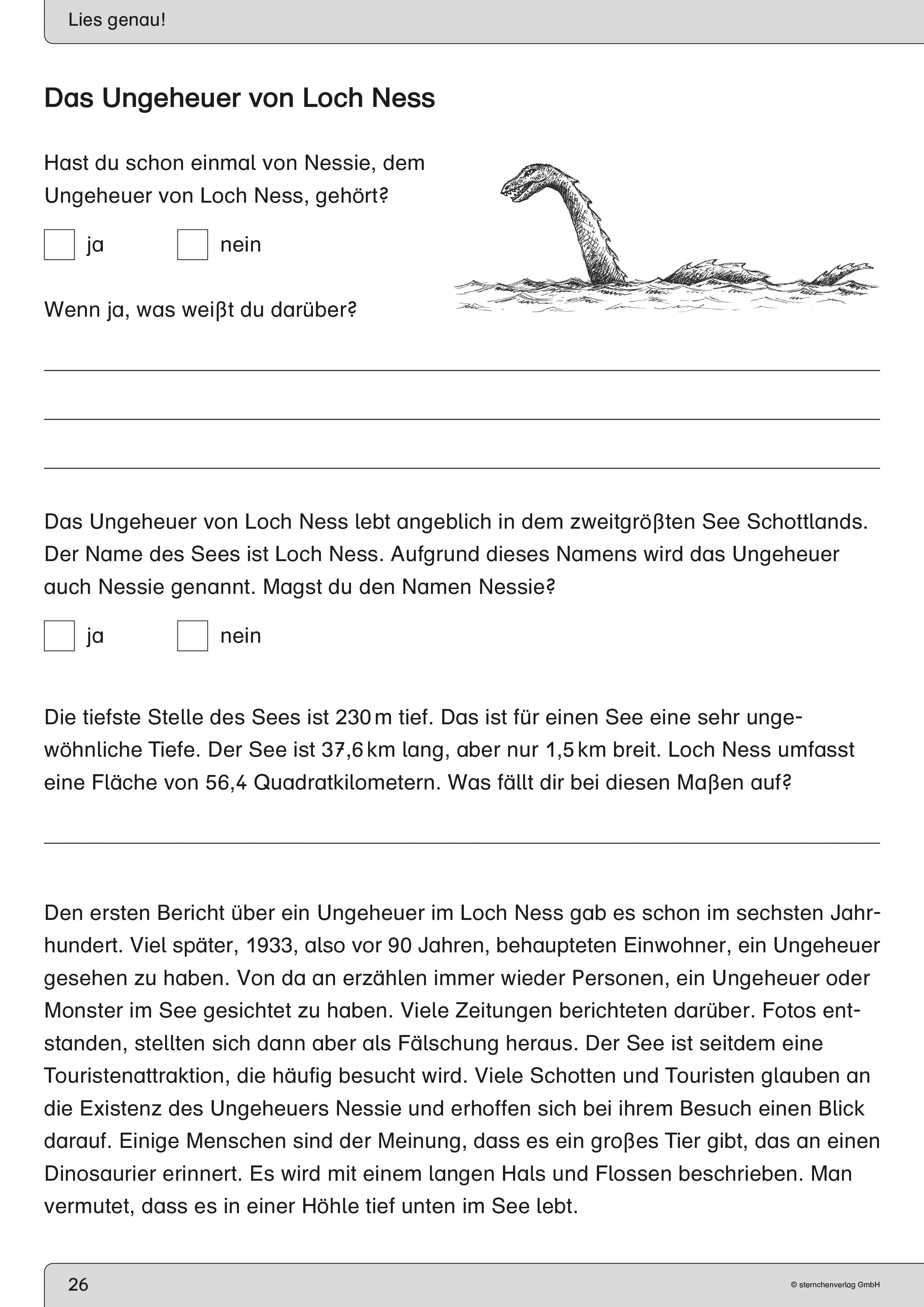 Beispielinhalt (Bild) Ich kann lesen 6 - Schülerarbeitsheft ab der 4. Klasse