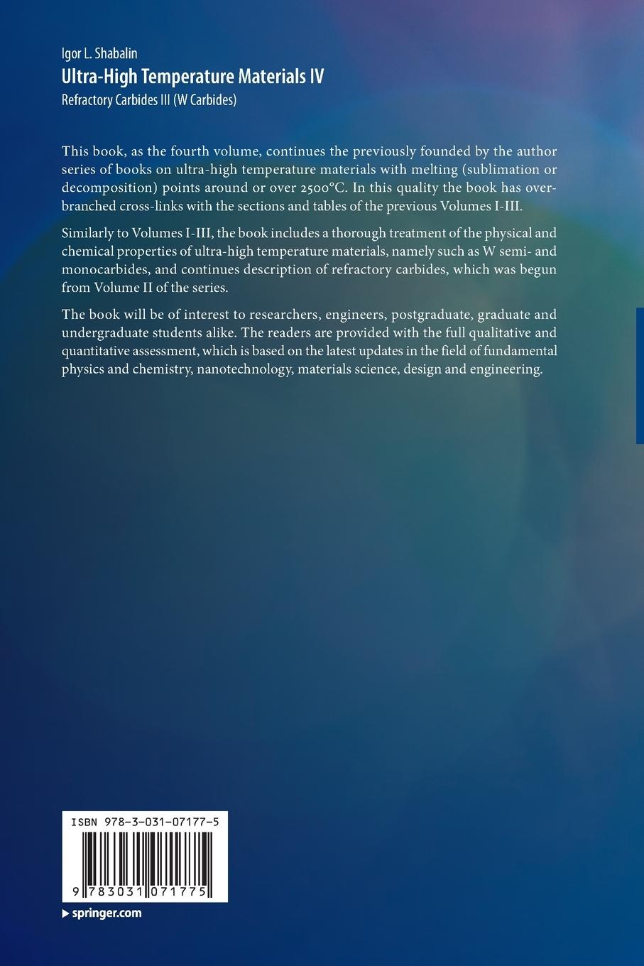 Rückseitencover Ultra-High Temperature Materials IV